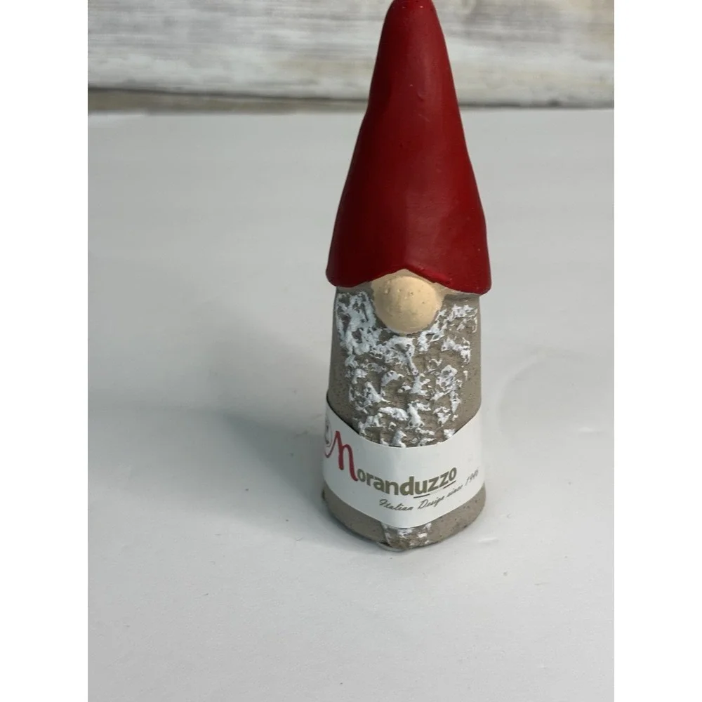 Moranduzzo Xmas Clay Santa Hat Gnome Figure  Italy